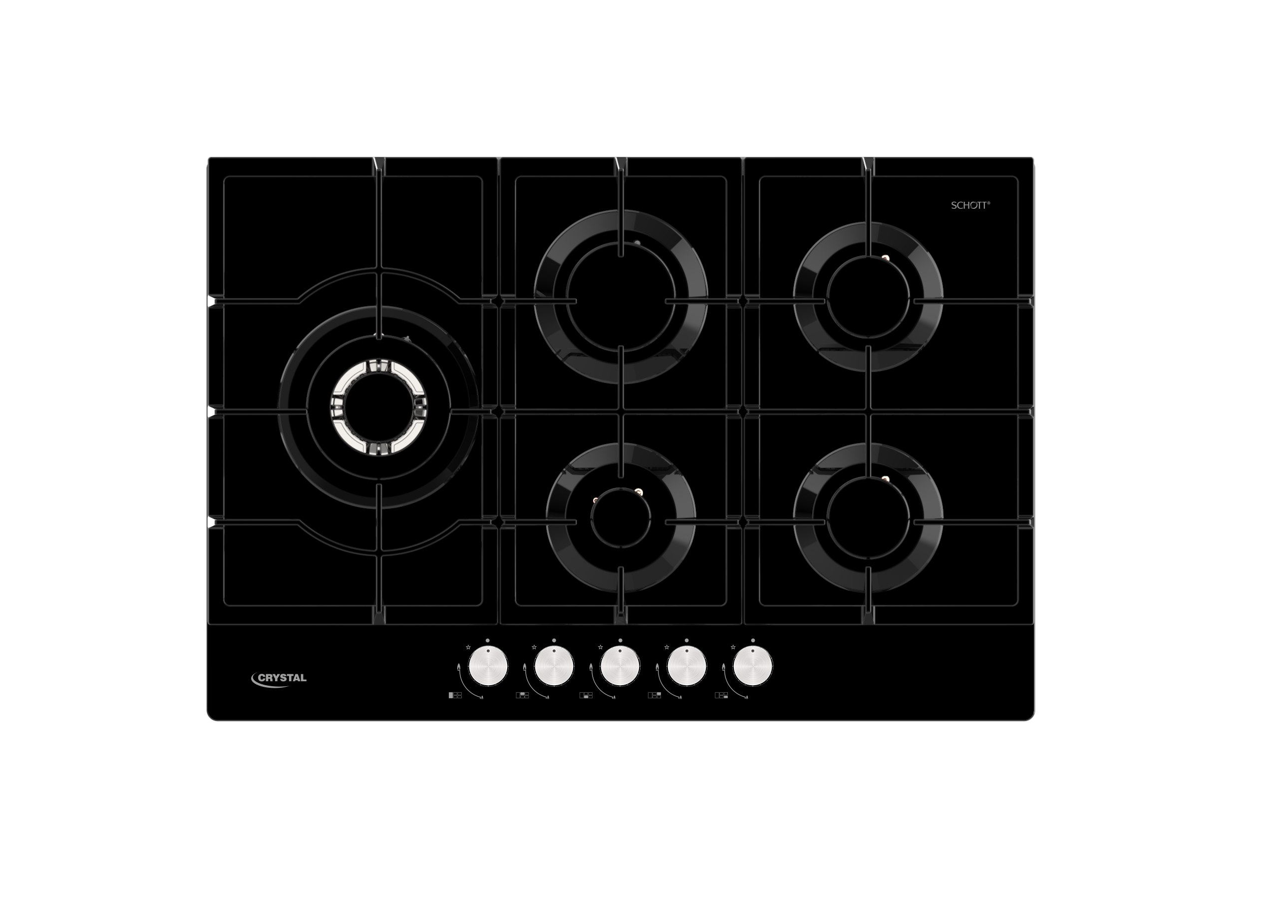 beko black glass gas hob