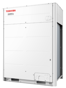 יחידת חוץ VRF מודולרית של Toshiba בטכנולוגיית Heat Pump. פתרון עוצמתי למבנים גדולים עם תפוקה של 153,500 עד 228,600 BTU במודול בודד. טכנולוגיה יפנית מובילה לאמינות ויעילות אנרגטית מקסימלית
